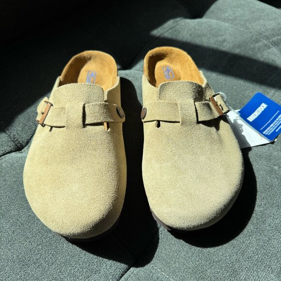 Birkenstock Boston Taupe Soft Suede Leather - Picture 3 of 8